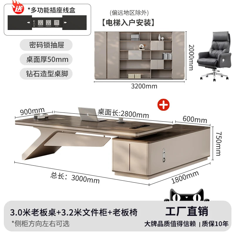 Design European Office Desk Modern Computer Standing Executive Office Desk Minimalist Organizers Scrivania Commercial Furniture