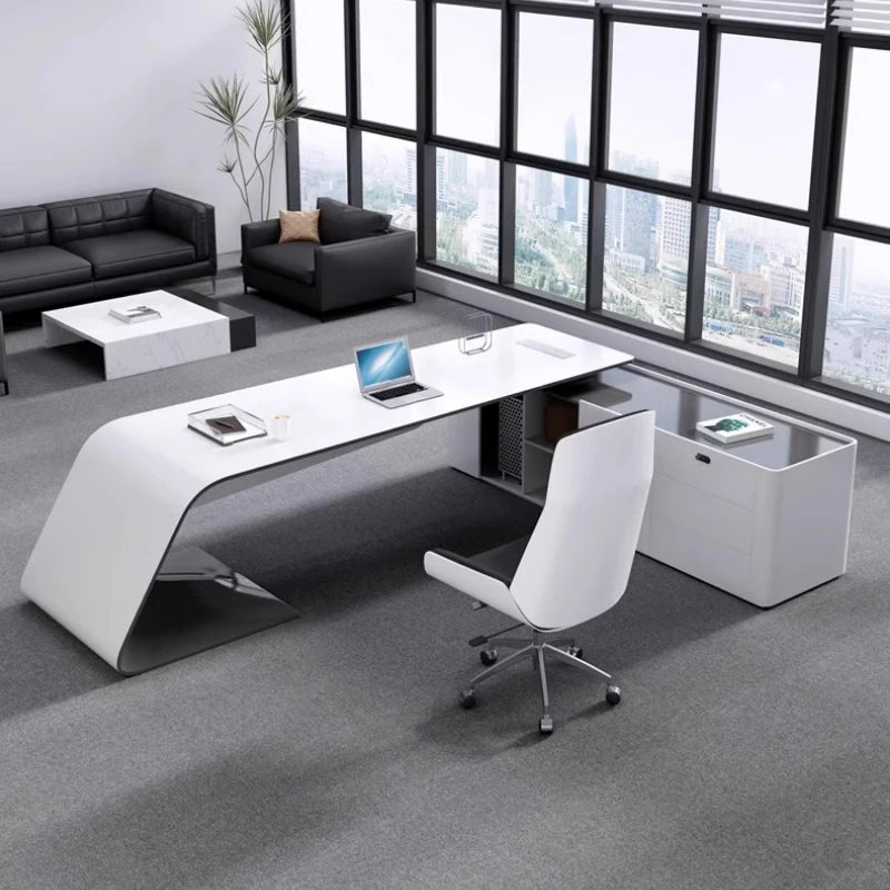 Modern Conference Office Desk Adjustable Makeup Luxury Work Office Desk Cabinets Gaming Unusual Unique Wooden Bureau Furniture