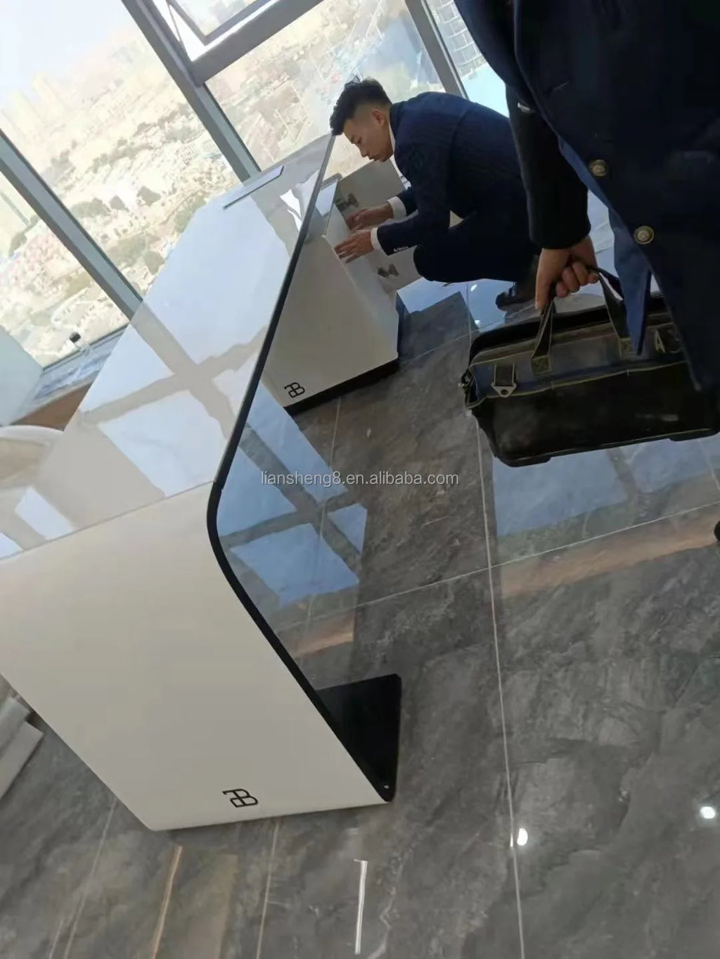 Office Desk Home Escritorio De Oficina Furniture Design Strong Mobilier De Bureau Home Executive Boss Luxury Office Desk GREY