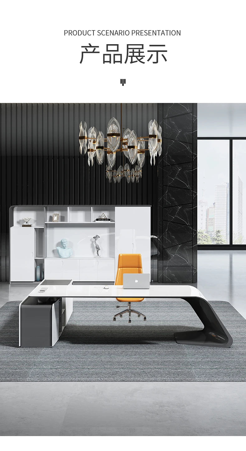 Light Luxury High-end Designer Office Desk Fashionable High-end Modern Simple European Japanese Luxury Office Desk Furniture