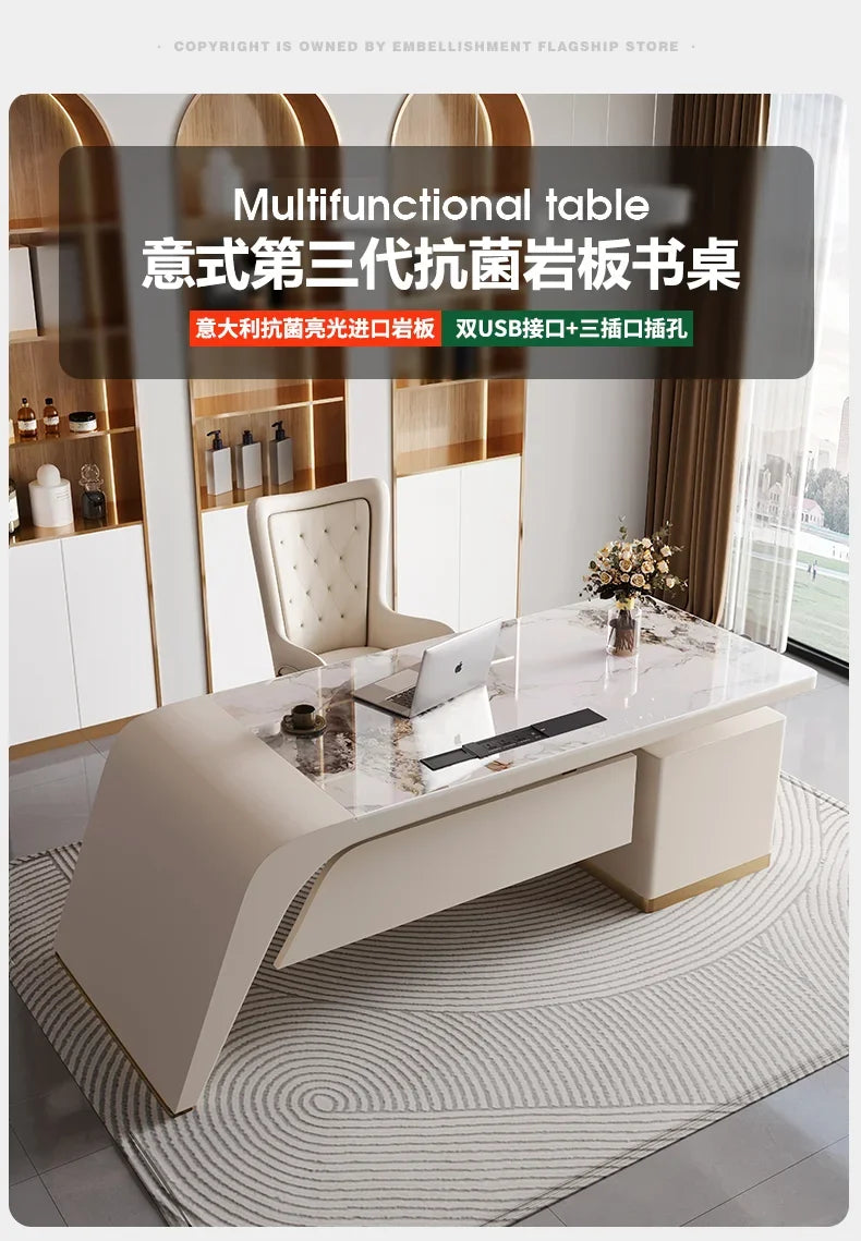Designer Storage Office Desk Writing Asthetic Drawers Organizer Computer Desks Gaming White Mesa Para Computador Furniture