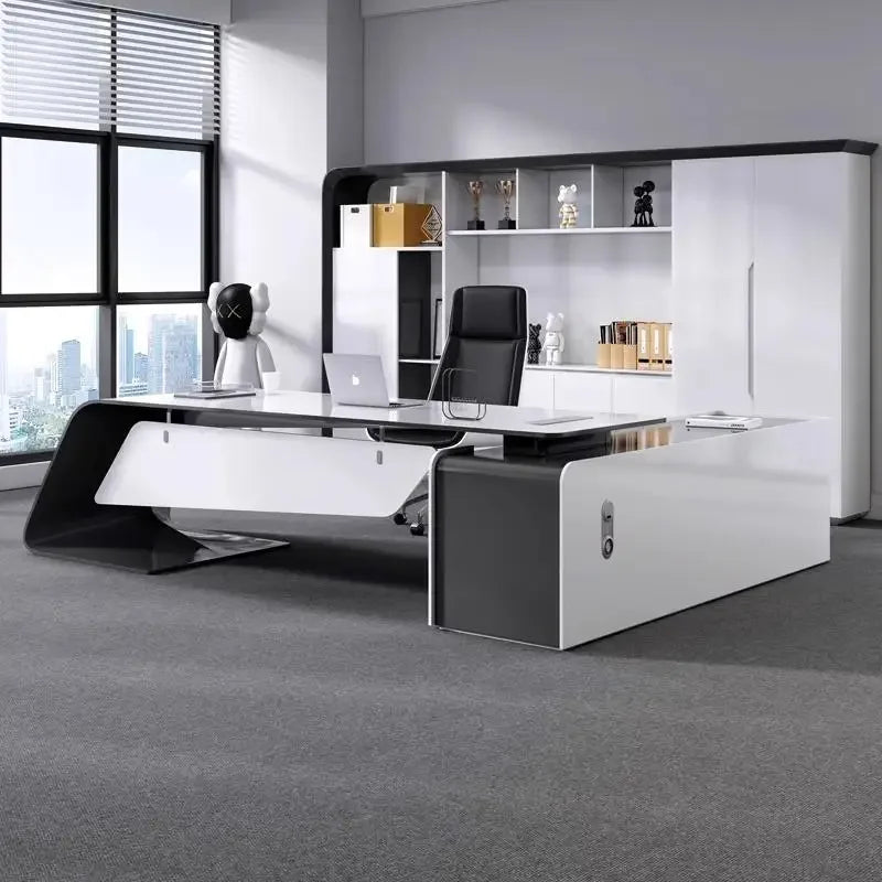 Luxury Long Office Desk Modern Design Storage Multifunctional Office Desk Display Minimalist Mesas Escritorio Trendy Furniture