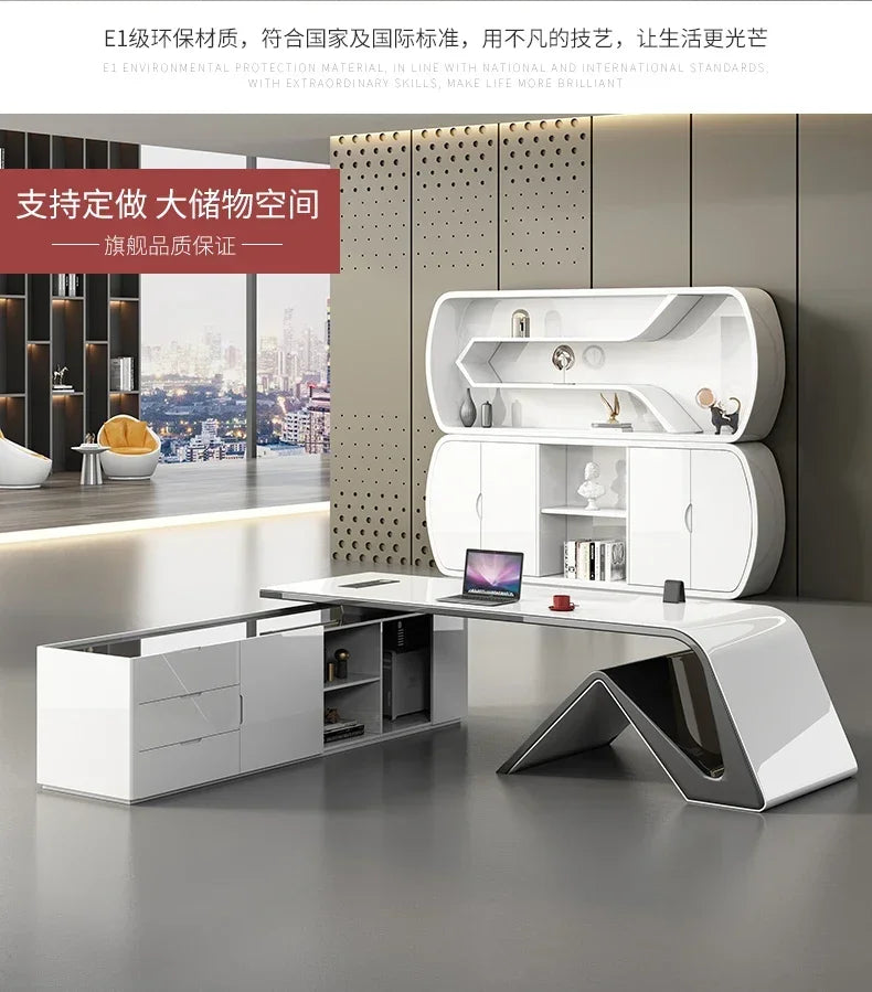 Technology Paint Office Desk Boss Manager's Office Desk Light Luxury Creative Administrative Office Desk