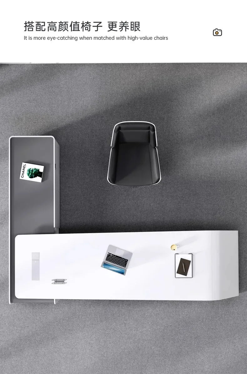Luxury Long Office Desk Modern Design Storage Multifunctional Office Desk Display Minimalist Mesas Escritorio Trendy Furniture