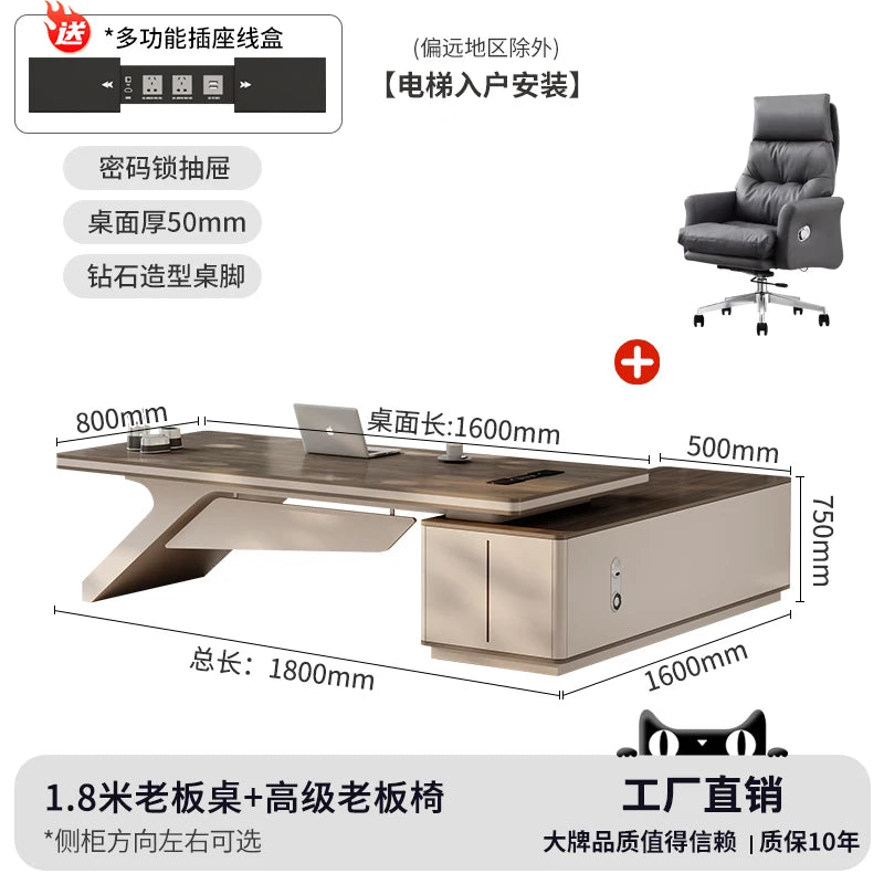 Design European Office Desk Modern Computer Standing Executive Office Desk Minimalist Organizers Scrivania Commercial Furniture