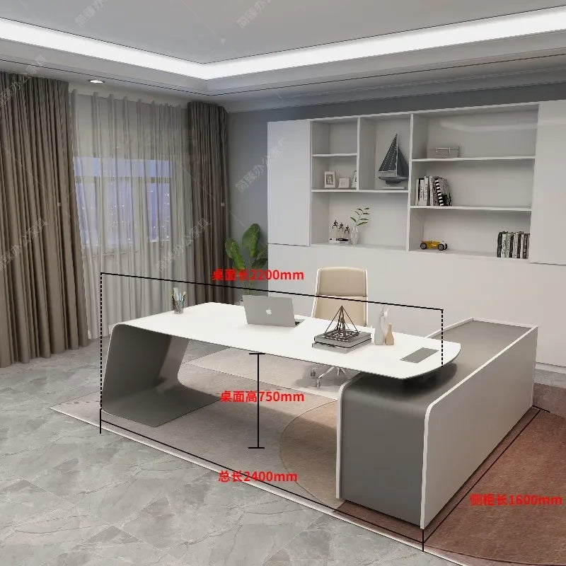 Light Luxury High-end Designer Office Desk Fashionable High-end Modern Simple European Japanese Luxury Office Desk Furniture