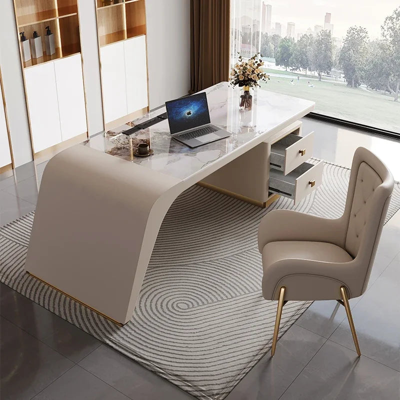 Designer Storage Office Desk Writing Asthetic Drawers Organizer Computer Desks Gaming White Mesa Para Computador Furniture