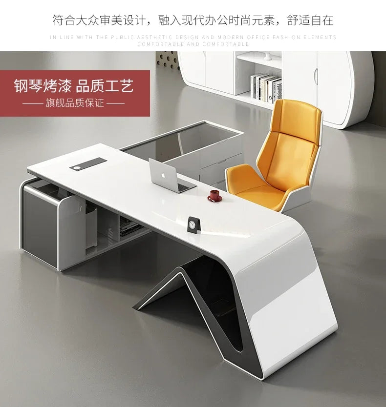 Technology Paint Office Desk Boss Manager's Office Desk Light Luxury Creative Administrative Office Desk