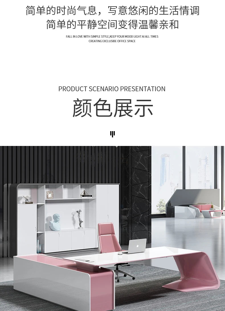 Light Luxury High-end Designer Office Desk Fashionable High-end Modern Simple European Japanese Luxury Office Desk Furniture