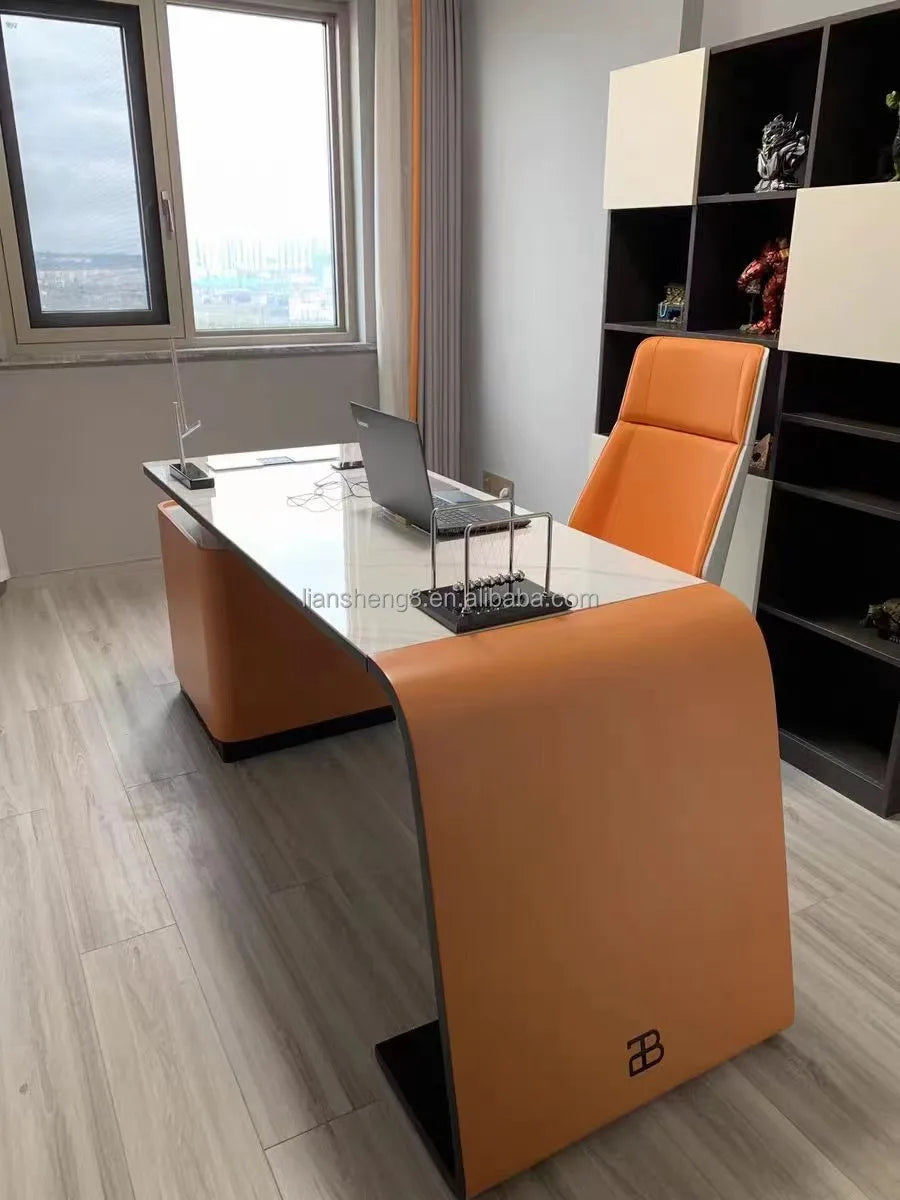 Office Desk Home Escritorio De Oficina Furniture Design Strong Mobilier De Bureau Home Executive Boss Luxury Office Desk GREY