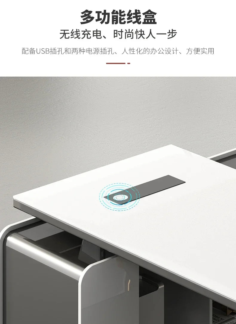 Boss, president, simple modern big desk, manager's supervisor's desk, office  and chair combination, abnormity