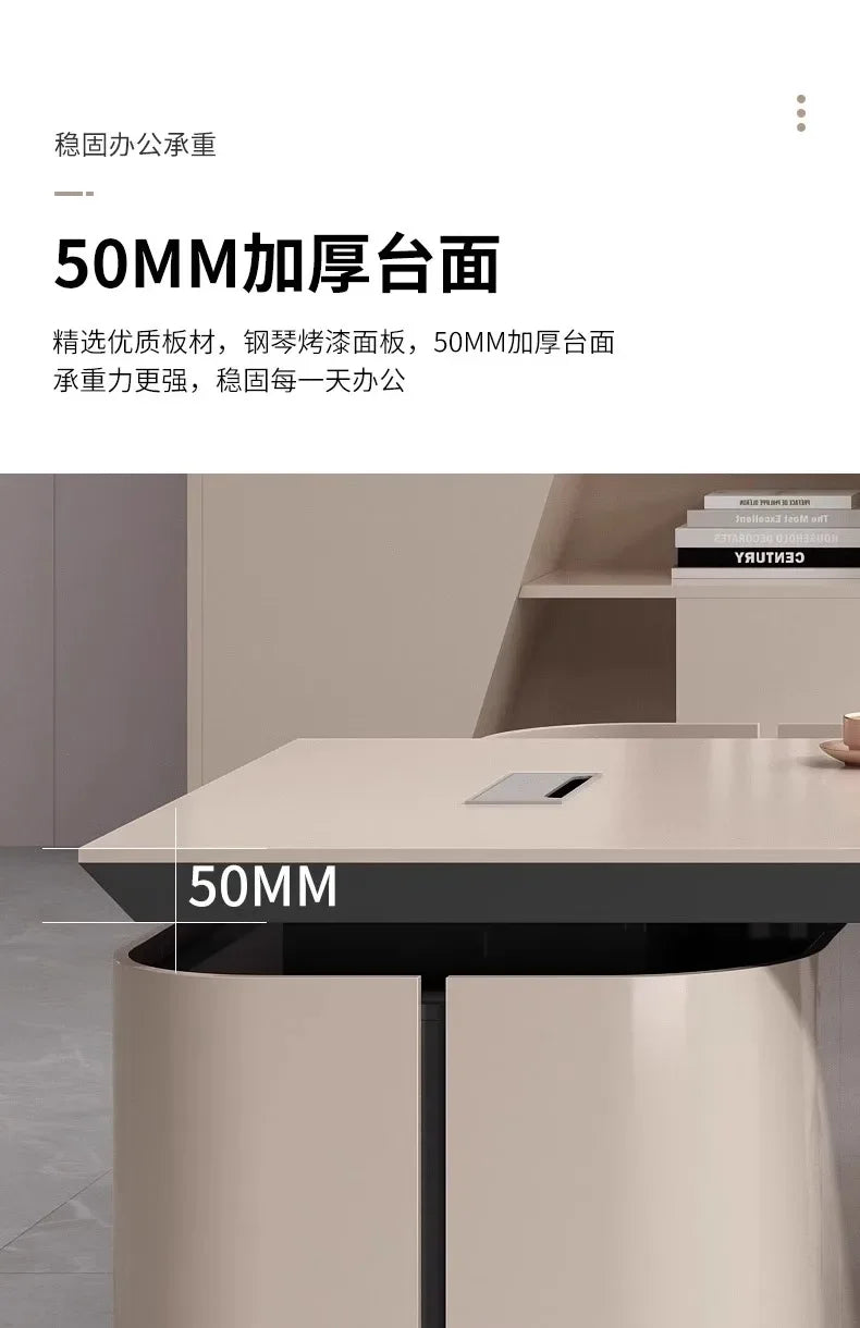 L Shaped Office Desk Sets Boss Modern Light Luxury Cabinet Chairs Computer Designerescritorios Gaming Study Table Furniture