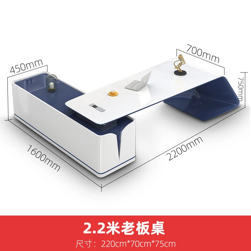 Simple Baked Boss Desk Modern President Creative Large Class Office Desk Special-shaped Manager Mesa De Escritorio Furniture