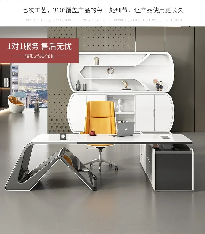 Technology Paint Office Desk Boss Manager's Office Desk Light Luxury Creative Administrative Office Desk