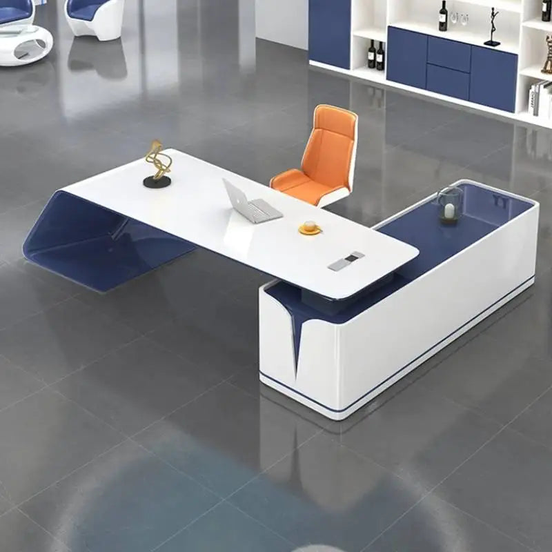 Simple Baked Boss Desk Modern President Creative Large Class Office Desk Special-shaped Manager Mesa De Escritorio Furniture
