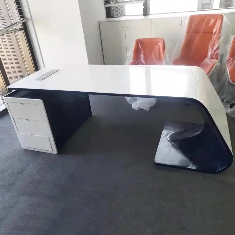 Vintage Wooden Office Desk Computer Gaming Work Conference Unique Furniture