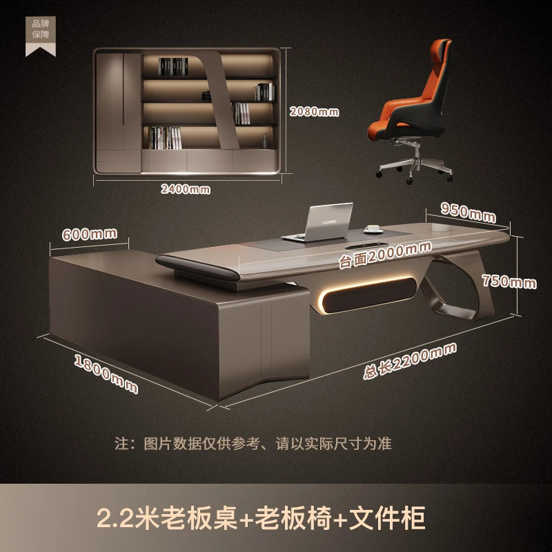 Luxury Floor Office Desk In Stock Secretary In Stock Long Office Desk European Work Bookshelf Escritorio Oficina Desk Furniture