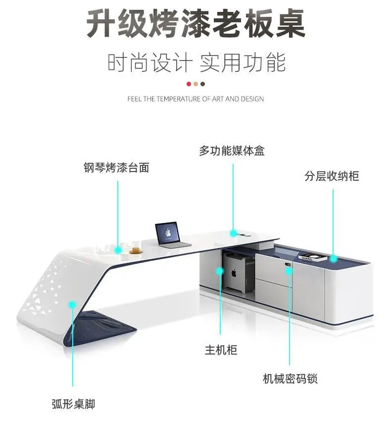 Simple Baked Boss Desk Modern President Creative Large Class Office Desk Special-shaped Manager Mesa De Escritorio Furniture