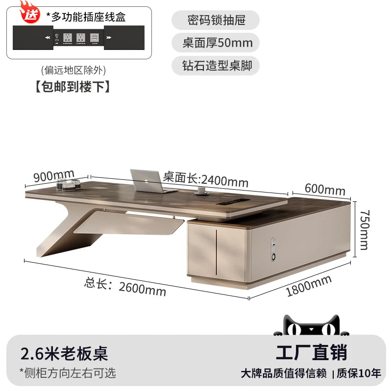 Design European Office Desk Modern Computer Standing Executive Office Desk Minimalist Organizers Scrivania Commercial Furniture