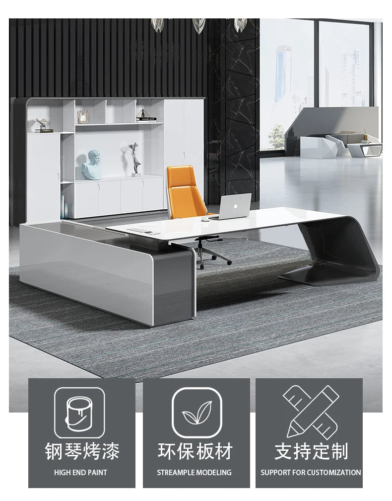 Light Luxury High-end Designer Office Desk Fashionable High-end Modern Simple European Japanese Luxury Office Desk Furniture