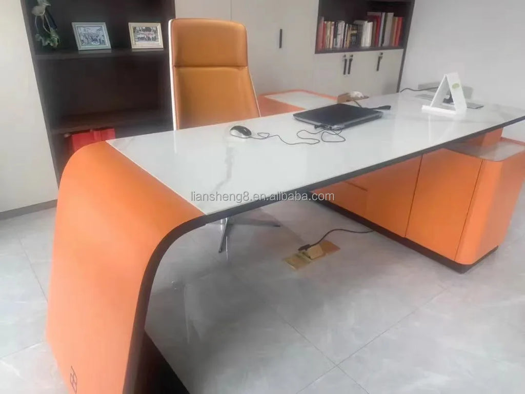 Office Desk Home Escritorio De Oficina Furniture Design Strong Mobilier De Bureau Home Executive Boss Luxury Office Desk GREY