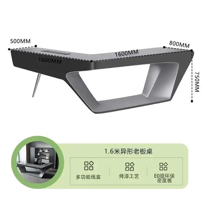 Modern Executive Office Desk - Smart Charging Hub Cable Management Luxury Desktop PC Accessories Bureau De Direction Furniture