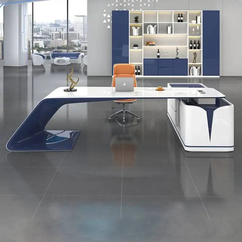 Simple Baked Boss Desk Modern President Creative Large Class Office Desk Special-shaped Manager Mesa De Escritorio Furniture