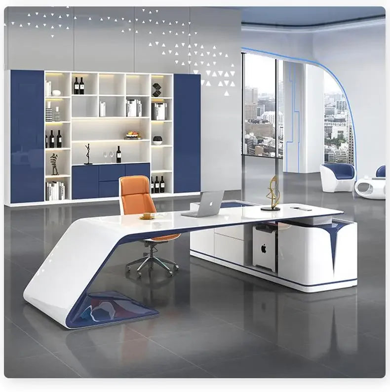 Simple Baked Boss Desk Modern President Creative Large Class Office Desk Special-shaped Manager Mesa De Escritorio Furniture