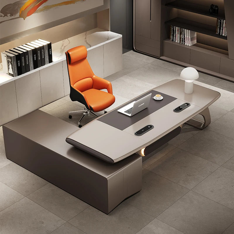Luxury Floor Office Desk In Stock Secretary In Stock Long Office Desk European Work Bookshelf Escritorio Oficina Desk Furniture