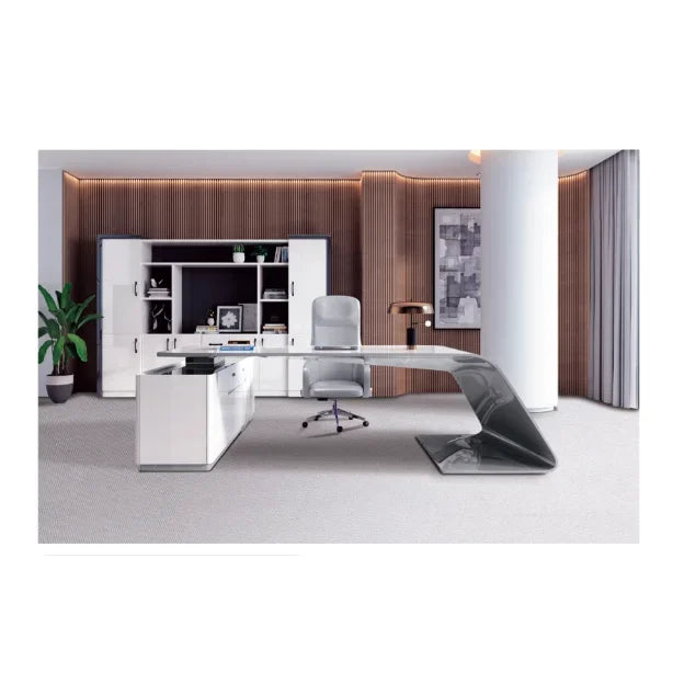 B05 Luxury Executive Leather Boss Desk Modern Design L-Shape Office Furniture for Directors