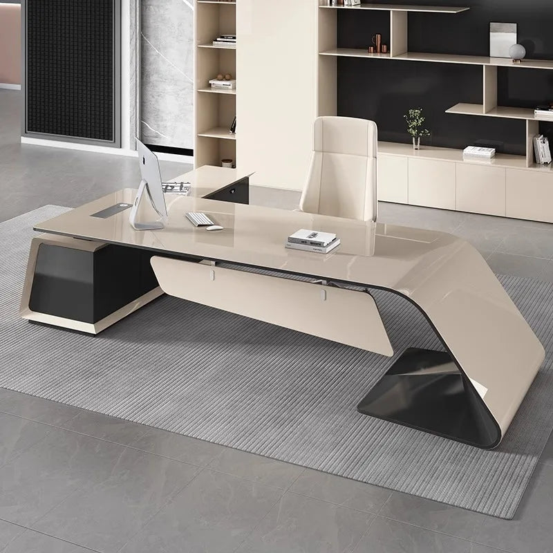 Creativity Organizer Office Desk Minimalist Secretary In Stock European Office Desk Work Light Luxury Escritorio Desk Furniture