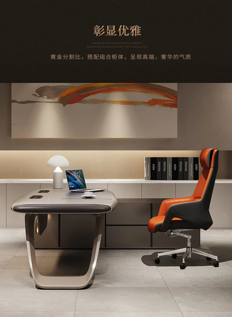 Luxury Floor Office Desk In Stock Secretary In Stock Long Office Desk European Work Bookshelf Escritorio Oficina Desk Furniture