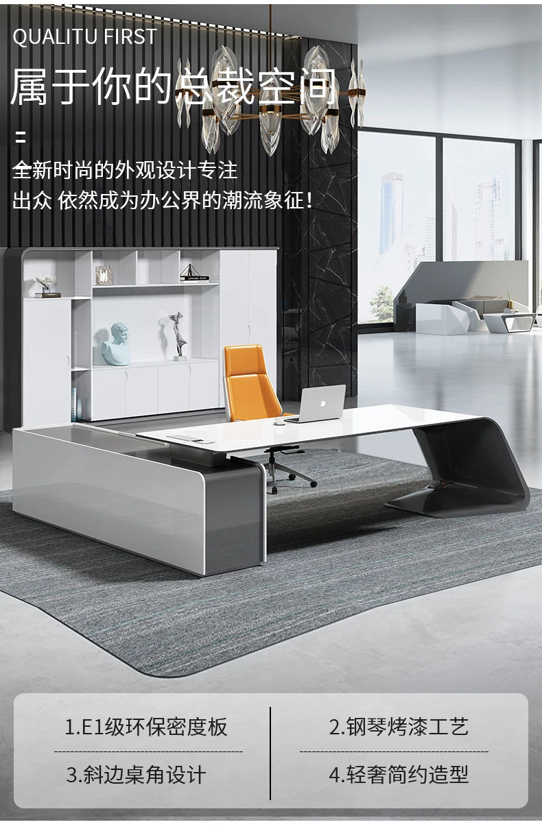 Light Luxury High-end Designer Office Desk Fashionable High-end Modern Simple European Japanese Luxury Office Desk Furniture