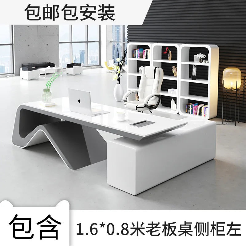 LBZ16 Modern Design  Boss Executive Office Desk With Storage Cabinet CEO Director Manager Executive Desk Office Furniture