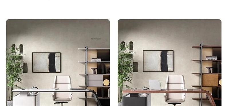 Italian Minimalist Rock Board Office Desks Home Study Table Integrated Light Luxury Office Furniture Modern Boss Computer Desk