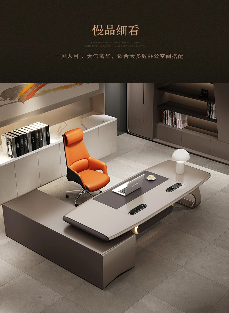 Luxury Floor Office Desk In Stock Secretary In Stock Long Office Desk European Work Bookshelf Escritorio Oficina Desk Furniture