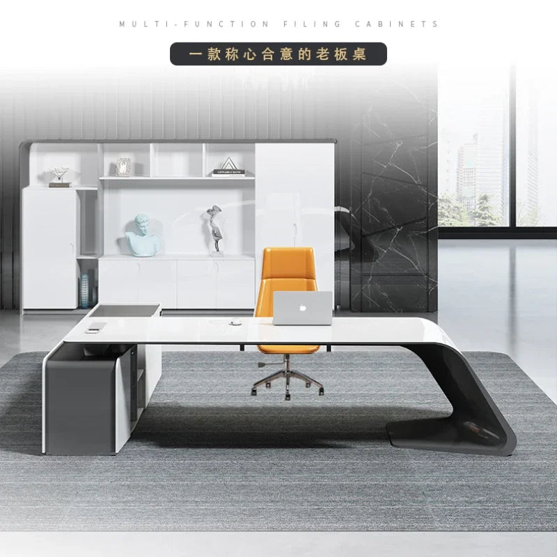 Light Luxury High-end Designer Office Desk Fashionable High-end Modern Simple European Japanese Luxury Office Desk Furniture