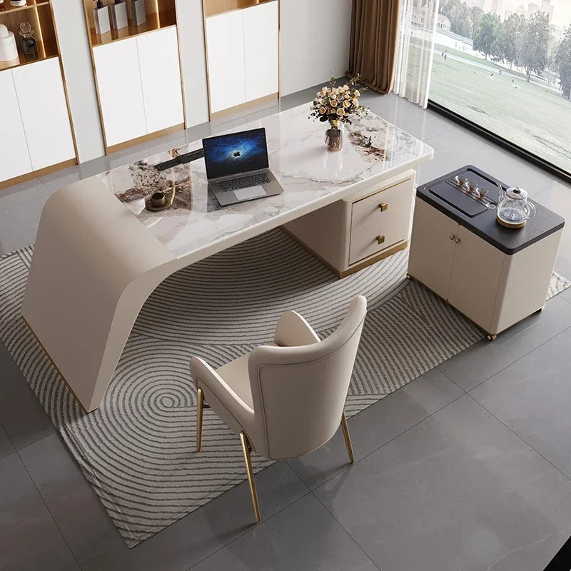 Designer Storage Office Desk Writing Asthetic Drawers Organizer Computer Desks Gaming White Mesa Para Computador Furniture