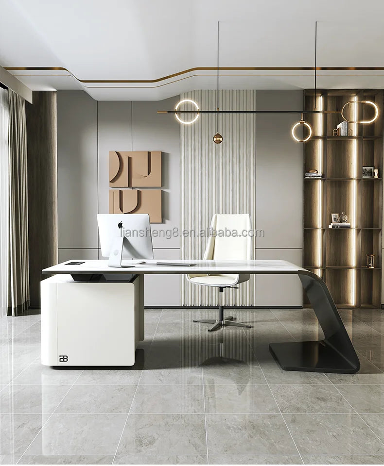 Office Desk Home Escritorio De Oficina Furniture Design Strong Mobilier De Bureau Home Executive Boss Luxury Office Desk GREY